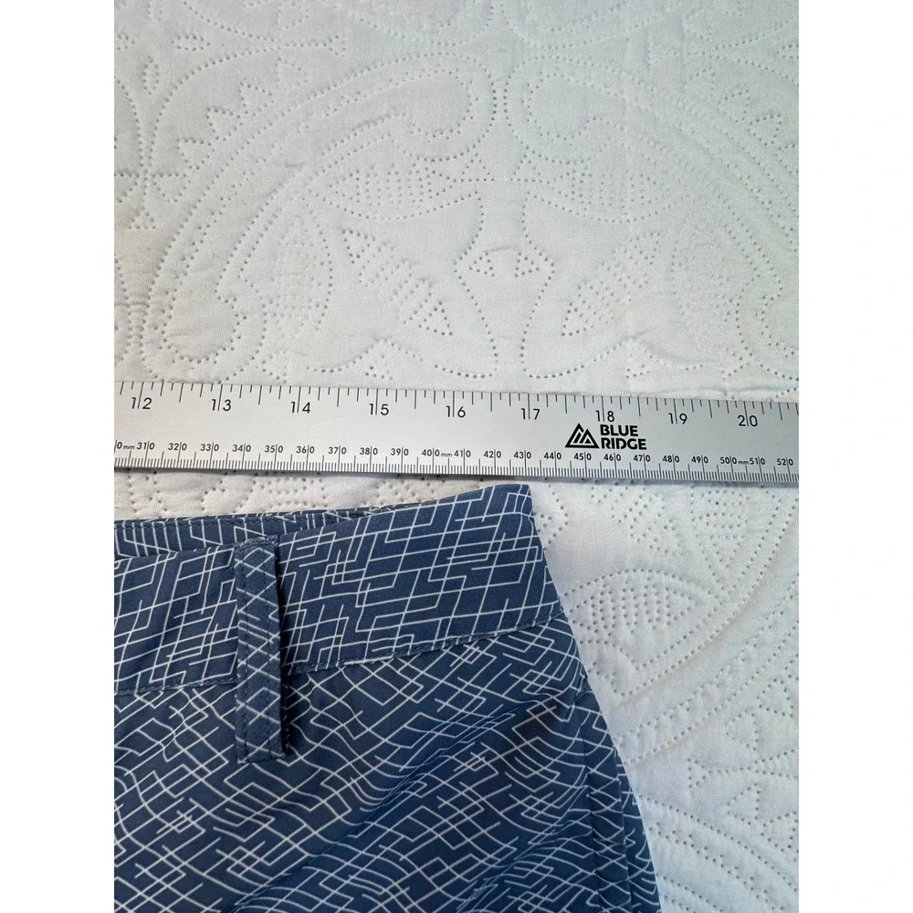 Puma Golf Shorts Navy Blue White Geometric Maze Print Performance Womens 12